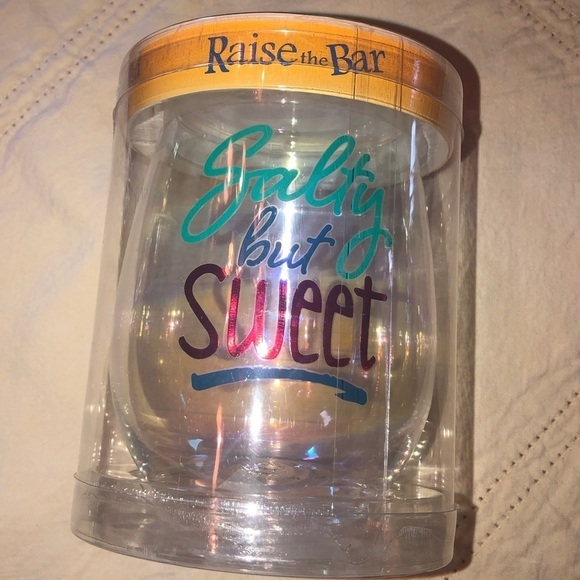 NWT 3/$25 🍄  “Salty But Sweet” Stemless Wine Glass - Picture 2 of 3